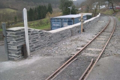 Saturday, 7.3.15. Yesterday, Chipping finished re-building the lineside wall …