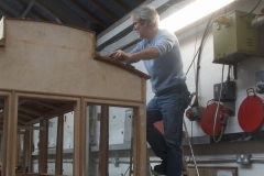 Robin was working on fitting the window frames in the clerestory of carriage No. 24 ...