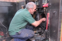 ... before Trefor cleans out No. 7's firebox.