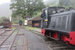 ... while some of the group practice driving different diesel locomotives.