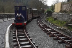 Saturday, 2.4.22. No. 6 brings a full complement of carriages into Corris Station.