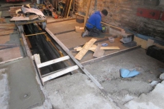 Friday, 31.3.2023. Carwyn has returned to shutter around the east side of the new floor area in the Engine Shed ...