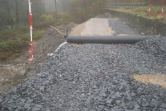 Tuesday, 10.11.15. With the persistent rain over the weekend, the culvert on the Pont y Goedwig Deviation scheme has been temporarily put in …
