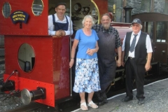 At the end of the day, Rosie joins with the train crew (Trefor - still in a white shirt!), Andrew and Bernard to celebrate the successful launch of No. 10 into service.