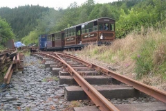 No. 6 heads with the passenger train towards the platform.