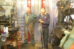 Chris & Bob contemplate where next to clean up in the workshop!