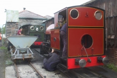 After arrival back in Pendre, it is time for both locos to be serviced, ash raked out ...