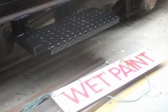Meanwhile, Tony has been painting the new steel work on the Permanent Way van ...
