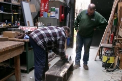 ... while nearby, a box is modified to  form shelves for the Engine Shed workshop ...