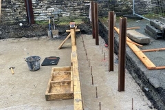 The shuttering is being built for the right-hand end Traverser plinth.