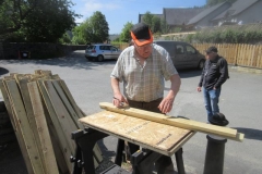Thursday, 1.6.2023. John is preparing timber palings ...