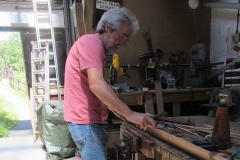Tuesday, 12.6.2023. Robin is preparing timber sections for carriage No. 24 ...