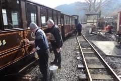 The carriages are getting a much needed clean. Steve & Bill hard at work.