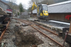 … and soon gets to work, ready to install the new water supply for locomotives at Maespoeth’s South Platform.