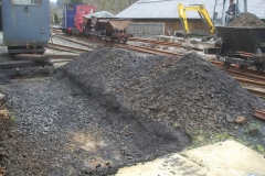 Richard has excavated ready to extend the Fuel Siding on to the concrete slab ...