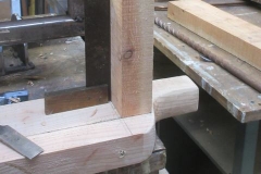 ... and work starts on forming mortise and tenon joints for the transoms.