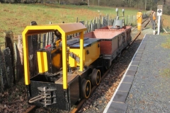 ... to collect waggons being used to transport S&T volunteers and materials about the line ...