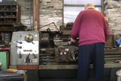 Tuesday, 17.2.15. Graham is turning more push-you pull-me rods for carriage brake gear ...
