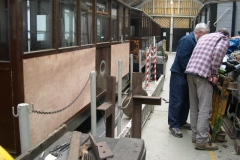 … while alongside, Graham and Charles are selecting screws to fix panels to carriage No. 20 …