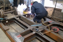 Back in the Carriage Shed, Adrian has reached the last substantial weld on the underside of carriage No. 24’s frames …
