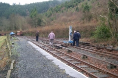 The hand crane is trollied up to the Upper Corris Branch Siding for later collection by road vehicle.