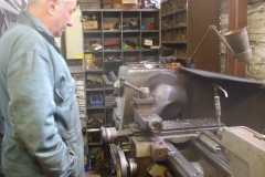 … and Bob skims the face of the first of the spare brake blocks for loco No. 7.