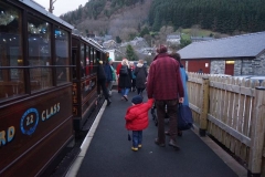 The last train arrives back in Corris with Santa - and the power returned ...