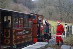 The train is seen off by Santa (amongst others) as Control Elf completes safe working procedures ...