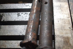 The final two coupling pins have been drilled out for securing pins after annealing in the firebox of No. 7 last year!