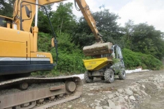 … before tipping the spoil into the dumper to (temporarily) dispose of over the side …