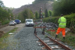 As a final check (as we were using 3 different surveys stitched together), the surveyor checks our existing track and infrastructure for position – all within readily acceptable tolerances!
