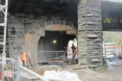 In Machynlleth, the reinforcement has (mostly) been placed for the floor in the tramway arch.