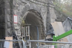Meanwhile, in Machynlleth, a start has been made on shotcreting the tramway arch ...