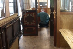 … before Peter (in socks!) gives the floor of carriage No. 22 another coat of varnish.