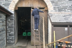 Meanwhile, Andrew has been topping off the Engine Shed doors (but leaving a gap for the nesting birds inside to access).
