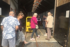 David invites interested passengers for a tour of the Carriage Shed...