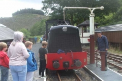 ... before Jack demonstrates to enquiring visitors, how we water the locos!