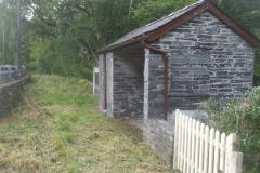 Recently, the trackbed in front of Esgairgeiliog Station was strimmed ...