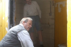 ... on his way to and from supervising the internal painting of the S&T van ...