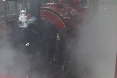 ... while outside, No. 7 is almost lost in steam!