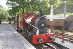 Wednesday, 15.6.2022. After running a couple of Specials for Ysgol Corris, No. 7 and train is decorated ...