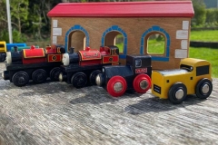 The children's Brio receives a much needed and life-like makeover courtesy of Laura.