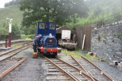 While the train is away, Trefor refuels No. 6 ...