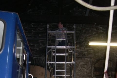 … and the tower scaffold being assembled …