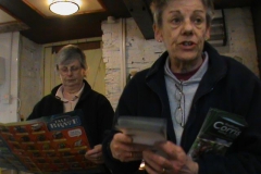 Jill is still finding leaflets for the display while Sue catches up with latest news from Thomas the Tank Engine..