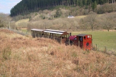 The train heads back towards Maespoeth after being up to Corris …