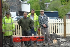 Stevie, Trefor, Patrick and Charles with the new buffer stops.