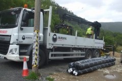 … interrupted by two deliveries to the railway, one of which was of geotextile for the start of the embankment.