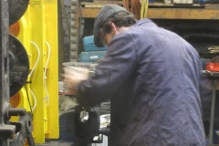 Zach then takes (literally) a sliver off one of carriage No. 24's handrails (to get them to fit better) ...