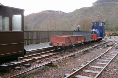 A rake of waggons is shunted by No. 6 ...